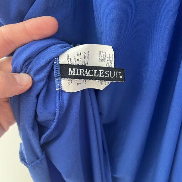 Miraclesuit So Riche Marina Draped Underwire Padded Cup Tankini Swim Suit Sz 8 - Picture 7 of 12